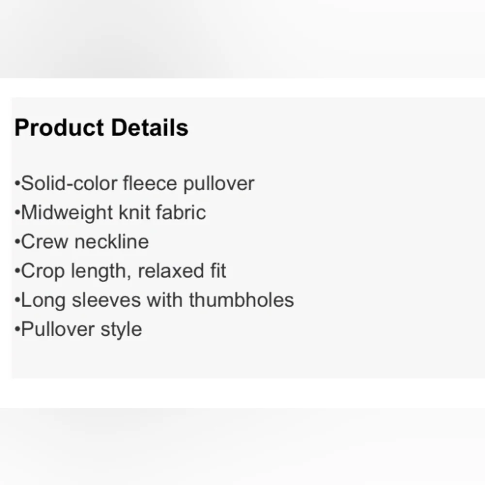 JoyLab Heather Gray Fleece Cropped Crewneck Sweatshirt Pullover